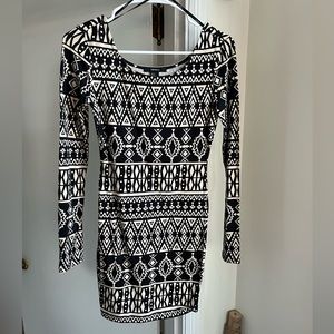 Aztec mini long sleeve dress